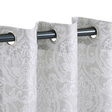 Lotus Jacquard Floral Damask Semi Sheer Curtain Panel Set
