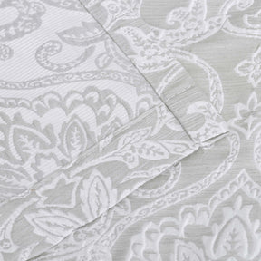 Lotus Jacquard Floral Damask Semi Sheer Curtain Panel Set