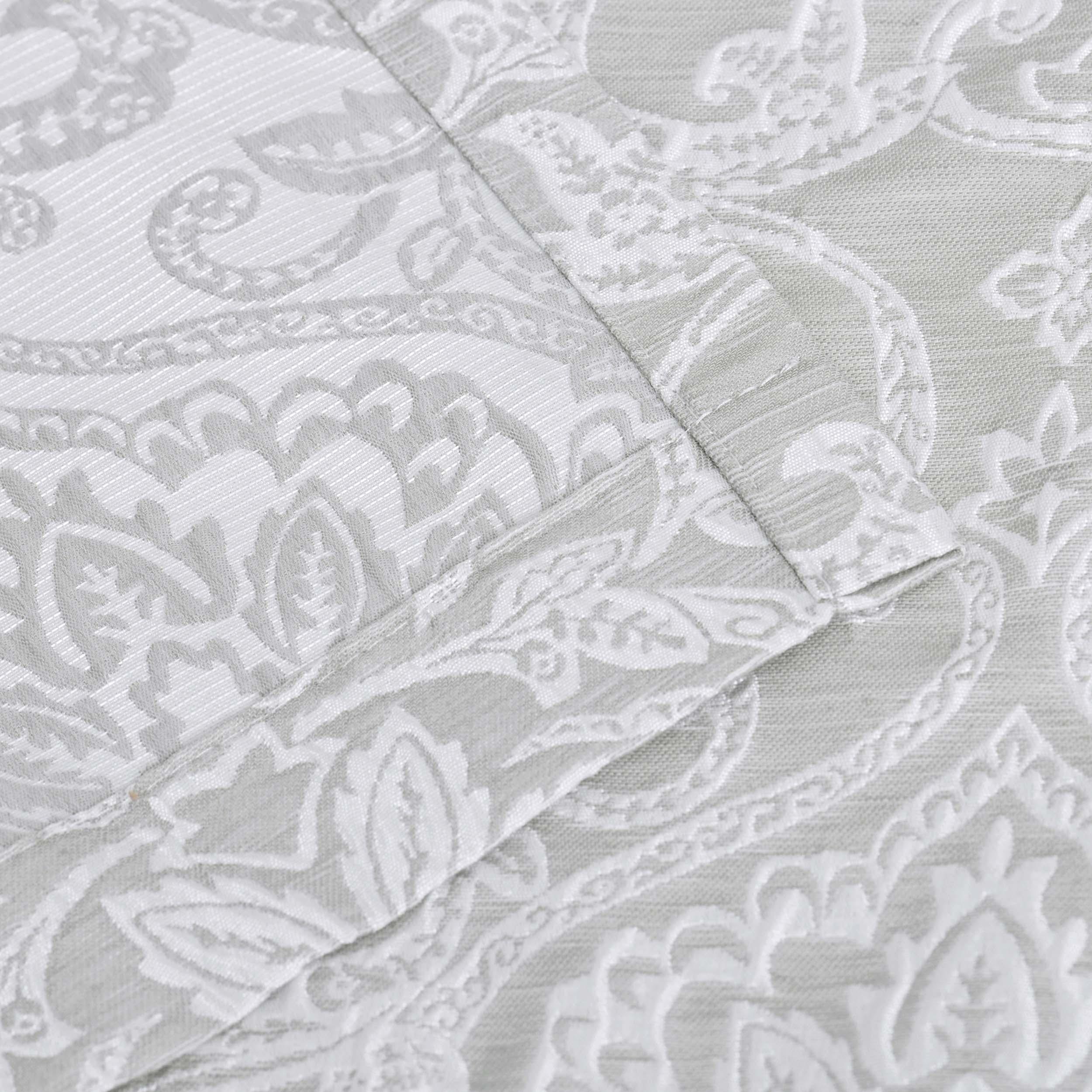 Lotus Jacquard Floral Damask Semi Sheer Curtain Panel Set
