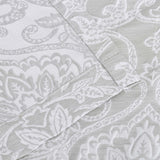 Lotus Jacquard Floral Damask Semi Sheer Curtain Panel Set