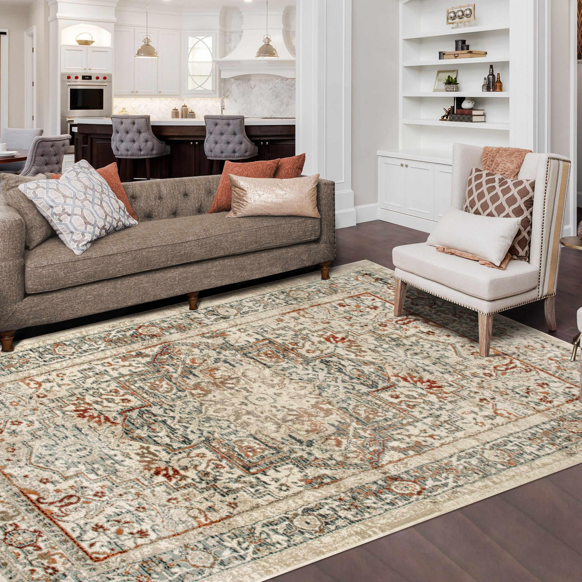 Lucida Distressed Medallion Area Rug