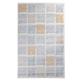 Lysandra Geometric Indoor Area Rugs Or Runner Rug Grey
