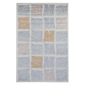 Lysandra Geometric Indoor Area Rugs Or Runner Rug Grey