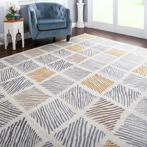 Lysandra Geometric Indoor Area Rugs Or Runner Rug Grey