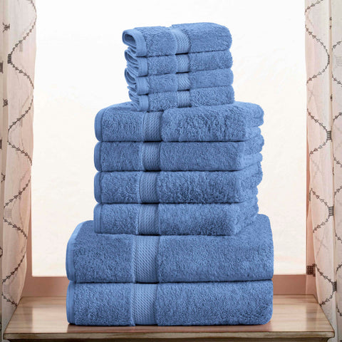 10-Piece Egyptian Cotton Plush Towel Set - Madison