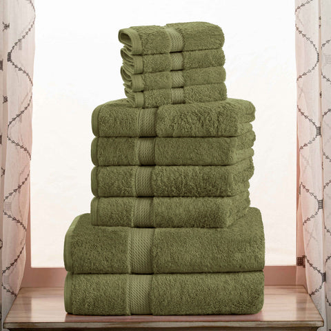 10-Piece Egyptian Cotton Plush Towel Set - Madison
