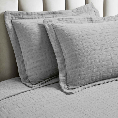 Madrid Cotton Medium Weight Geometric Matelasse Bedspread and Sham Set