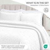 Madrid Cotton Medium Weight Geometric Matelasse Bedspread and Sham Set