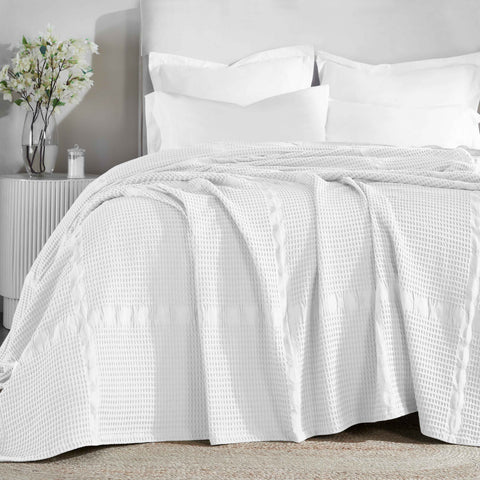 Mai Waffle Weave Honeycomb Soft Textured Cotton Blanket