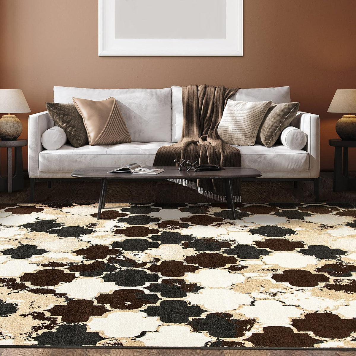 Makinley Heavily Distressed Moroccan Trellis Area Rug