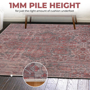 Manakin Bohemian Medallion Non-Slip Washable Indoor Area Rug