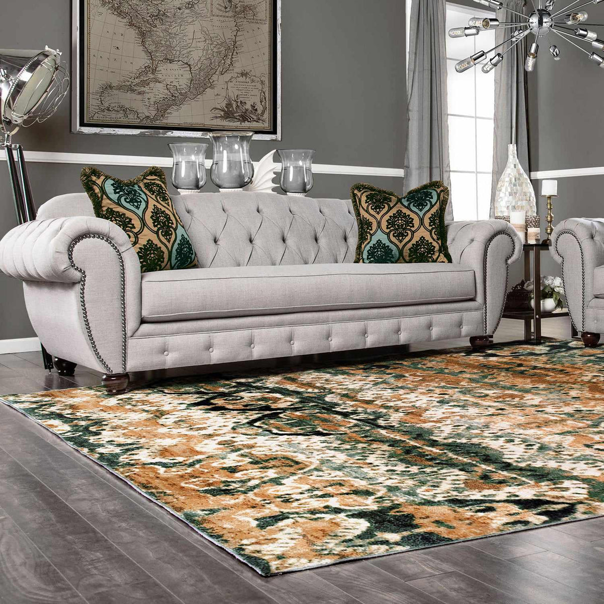 Marseille Distressed Vintage Damask Indoor Area Rug Or Runner