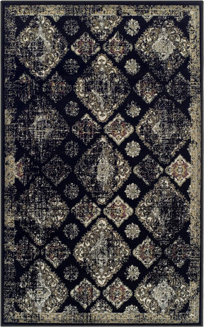 Mayfair Distressed Damask Indoor Area Rug or Runner Rug Or Door Mat