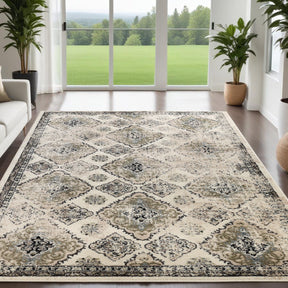 Mayfair Distressed Damask Indoor Area Rug or Runner Rug Or Door Mat