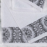 Medallion Cotton Jacquard Textured Soft Absorbent 3 Piece Towel Set