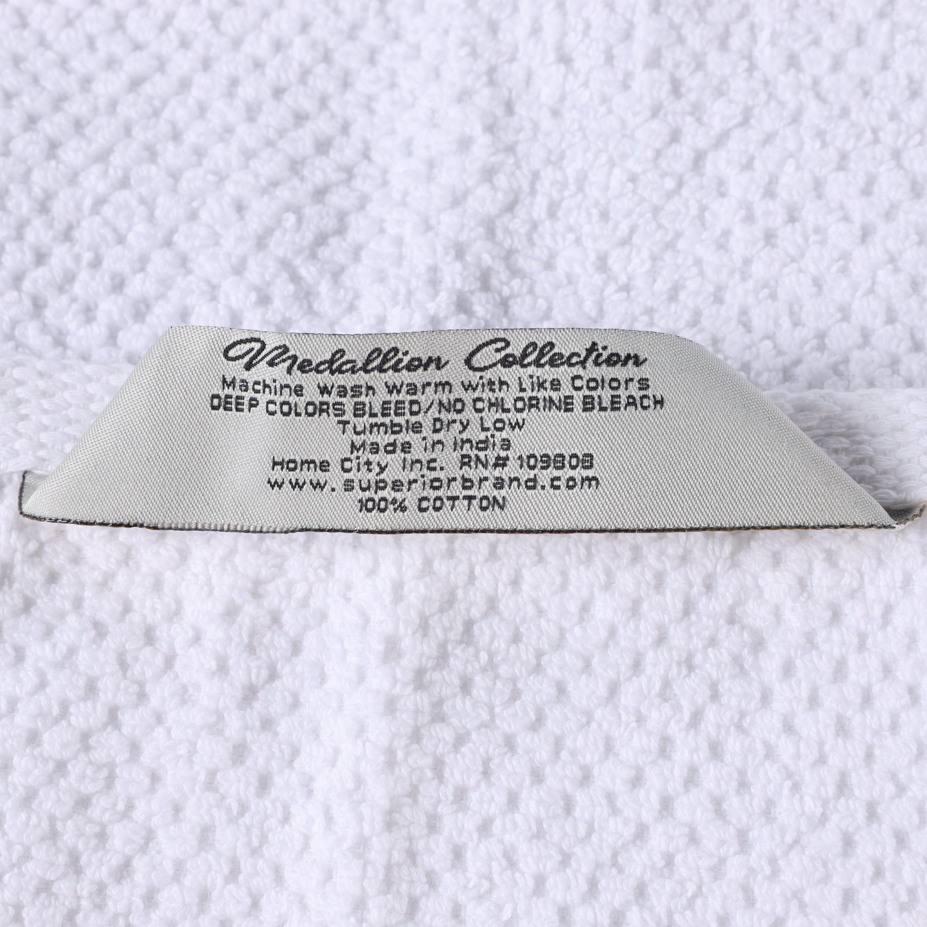 Medallion Cotton Jacquard Textured Soft Absorbent 3 Piece Towel Set