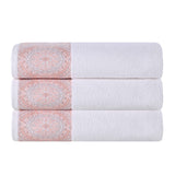 Cotton Jacquard Textured Absorbent Bath Towel Set of 3
