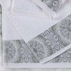 Medallion Cotton Jacquard Textured Soft Absorbent Bath Towel Set of 3