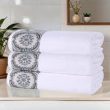 Cotton Jacquard Textured Absorbent Bath Towel Set of 3