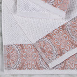 Medallion Cotton Jacquard Textured Soft Absorbent Hand Towel Set of 6