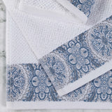 Medallion Cotton Jacquard Textured Soft Absorbent Hand Towel Set of 6