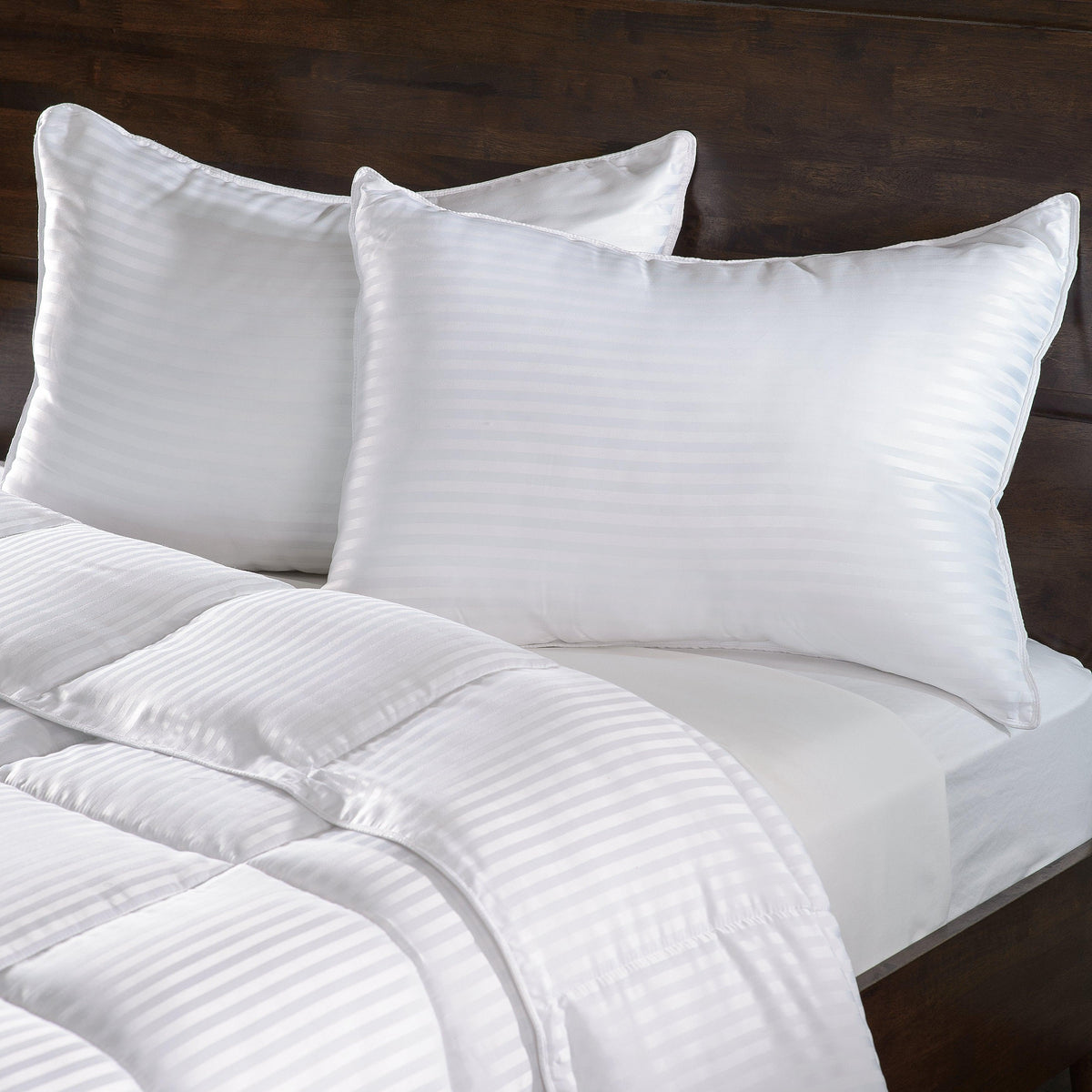 Medium Density Down Alternative Striped Pillows, Set of 2 and 4