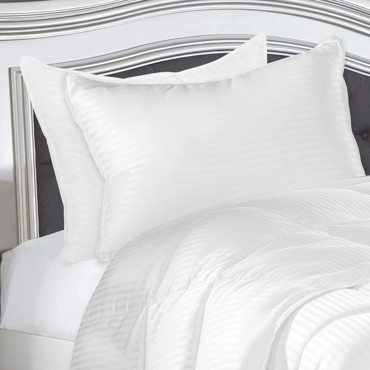 Medium Density Down Alternative Striped Pillows, Set of 2 and 4