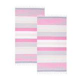 Meera Stripe Fouta 2 Piece Beach Towel Set with Tassels