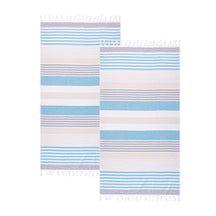 Meera Stripe Fouta 2 Piece Beach Towel Set with Tassels