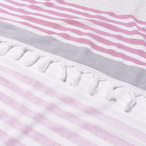 Meera Stripe Fouta 4 Piece Beach Towel Set with Tassels