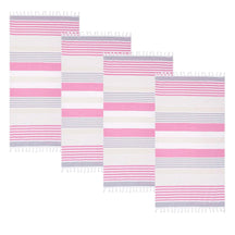 Meera Stripe Fouta 4 Piece Beach Towel Set with Tassels