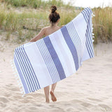 Meera Stripe Fouta 4 Piece Beach Towel Set with Tassels