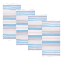 Meera Stripe Fouta 4 Piece Beach Towel Set with Tassels