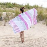 Meera Stripe Fouta 4 Piece Beach Towel Set with Tassels