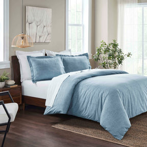 Melange Flannel Cotton Fuzzy Warm Two-Toned Duvet Cover Set