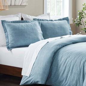 Melange Flannel Cotton Fuzzy Warm Two-Toned Duvet Cover Set