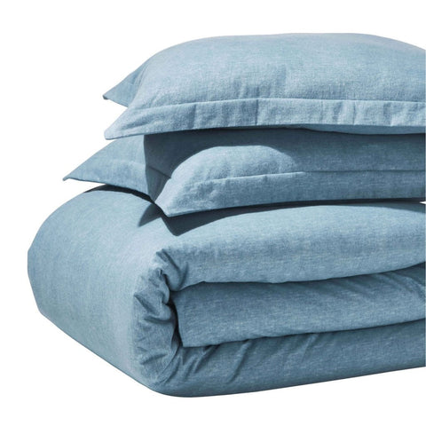 100% Cotton Flannel Melange Two-Toned Duvet Cover Set