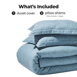 Melange Flannel Cotton Fuzzy Warm Two-Toned Duvet Cover Set