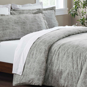 Melange Flannel Cotton Fuzzy Warm Two-Toned Duvet Cover Set