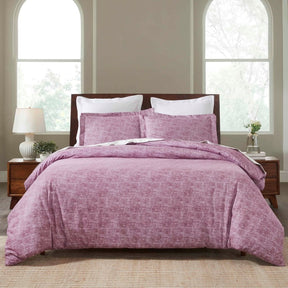 Melange Flannel Cotton Fuzzy Warm Two-Toned Duvet Cover Set