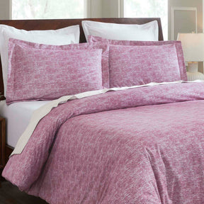Melange Flannel Cotton Fuzzy Warm Two-Toned Duvet Cover Set