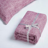 Melange Flannel Cotton Fuzzy Warm Two-Toned Duvet Cover Set