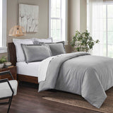 Melange Flannel Cotton Fuzzy Warm Two-Toned Duvet Cover Set