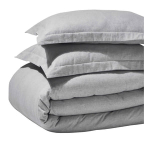 Melange Flannel Cotton Fuzzy Warm Two-Toned Duvet Cover Set