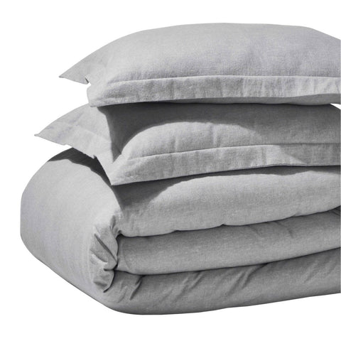 100% Cotton Flannel Melange Two-Toned Duvet Cover Set
