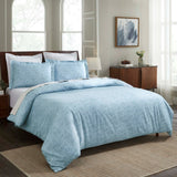 Melange Flannel Cotton Fuzzy Warm Two-Toned Duvet Cover Set