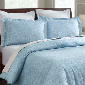 Melange Flannel Cotton Fuzzy Warm Two-Toned Duvet Cover Set
