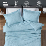 Melange Flannel Cotton Fuzzy Warm Two-Toned Duvet Cover Set