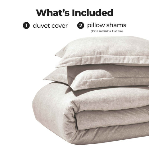 100% Cotton Flannel Melange Two-Toned Duvet Cover Set