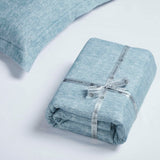 Melange Flannel Cotton Fuzzy Warm Two-Toned Duvet Cover Set